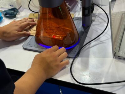 Creating name badges from fish leather and bioplastic